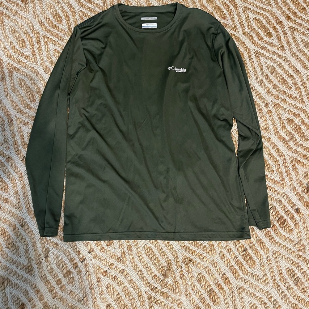Columbia Men's Forest Green Long Sleeve Fishing Shirt